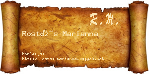 Rostás Marianna névjegykártya